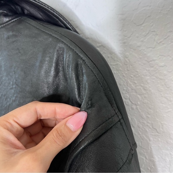 Wilsons Leather Jacket Men XL zip up Black Coat Genuine 90s Y2K - Picture 7 of 11